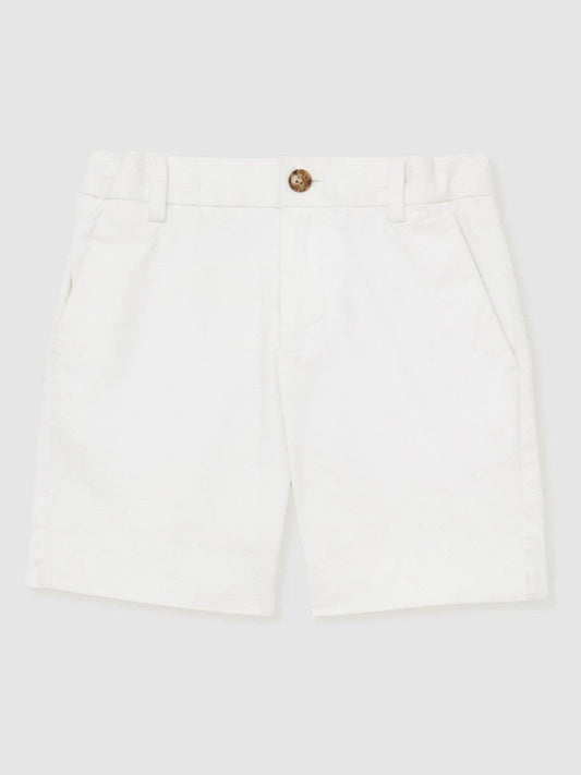 3-9 yrs Cotton Chino Shorts with Stretch White | Children & Baby