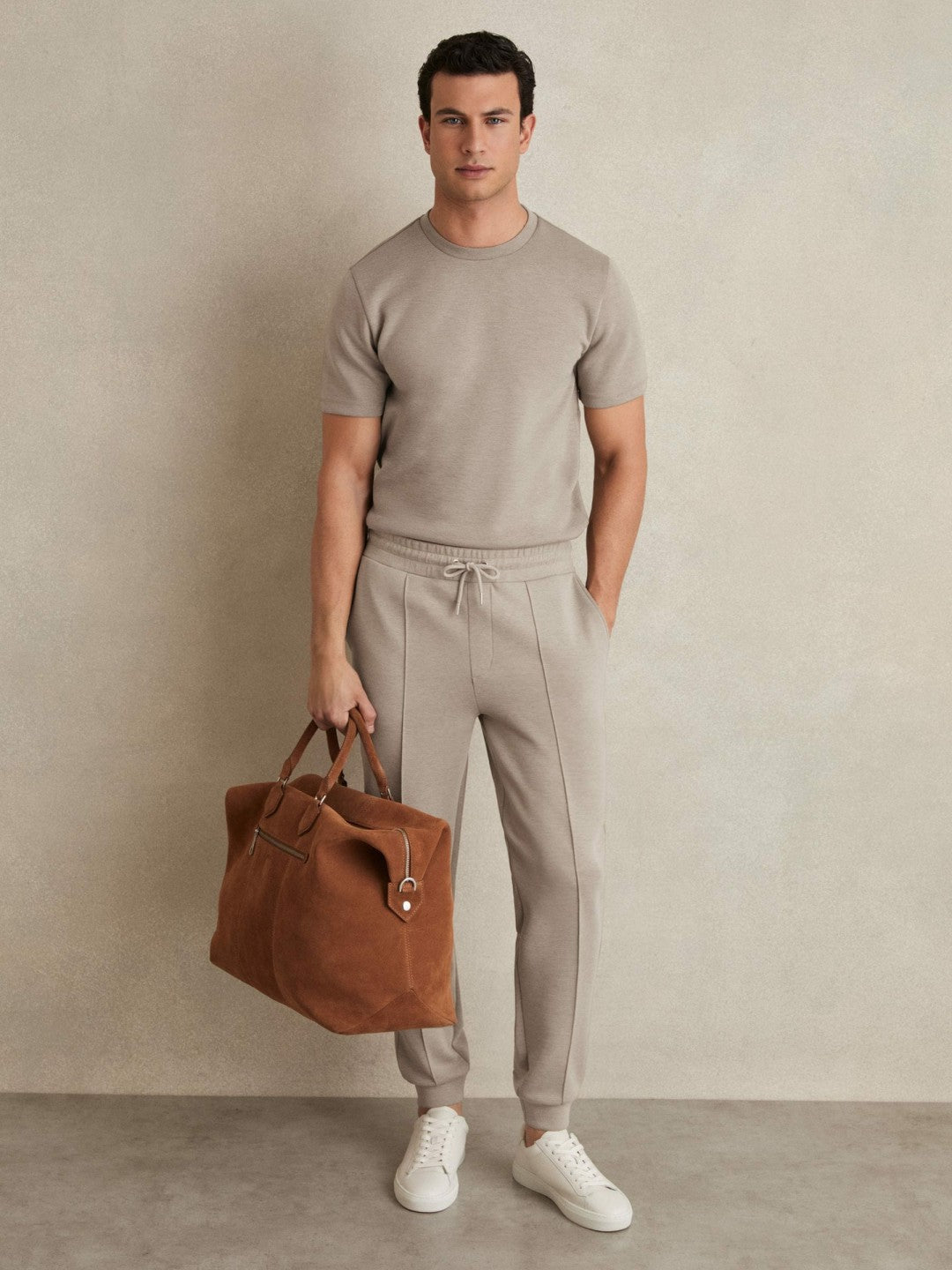 Drawstring Jersey Joggers Taupe | Men