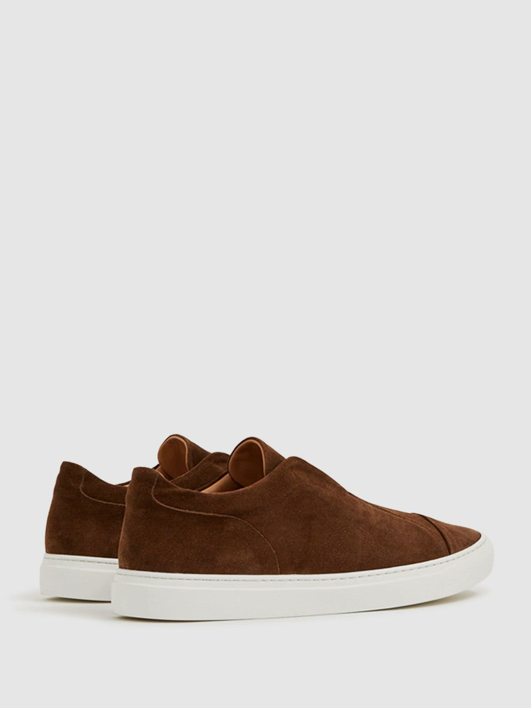 Harrys London Suede Slip On Trainers Dark Bark Brown | Men