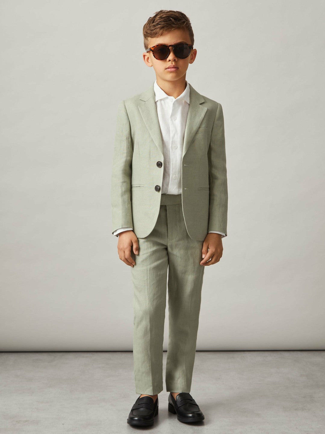 9-13 yrs Slim Fit Linen Adjustable Trousers Apple | Children & Baby