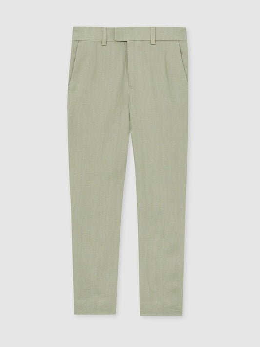 9-13 yrs Slim Fit Linen Adjustable Trousers Apple | Children & Baby