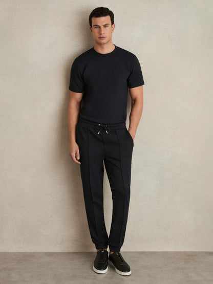 Drawstring Jersey Joggers Navy Blue | Men