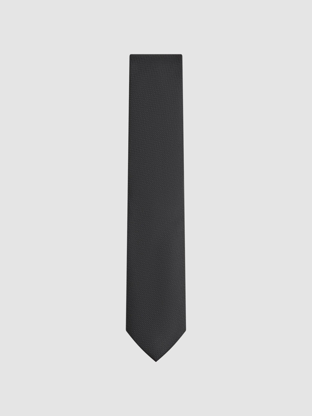 Textured Silk Blend Tie Black | Men