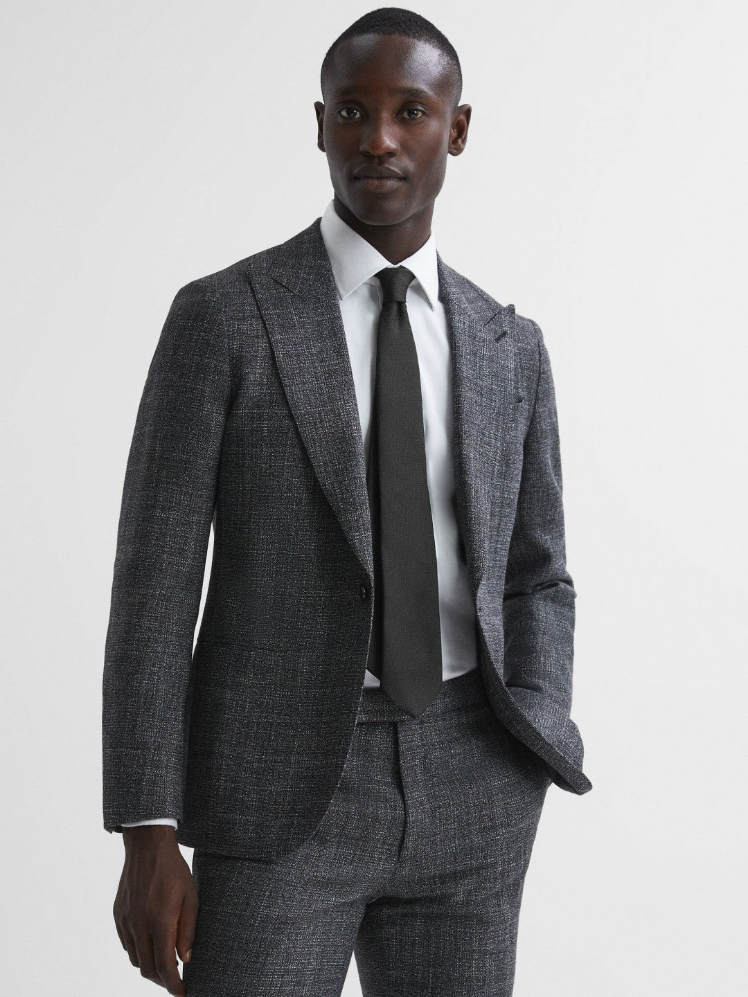 Textured Silk Blend Tie Black | Men