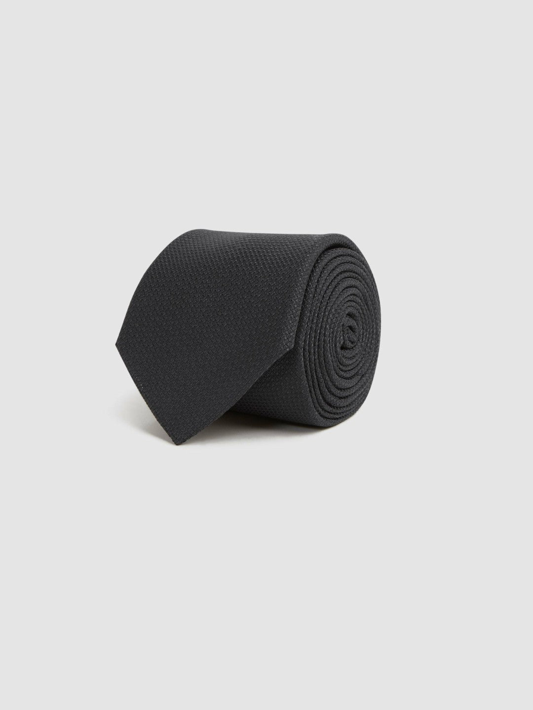 Textured Silk Blend Tie Black | Men