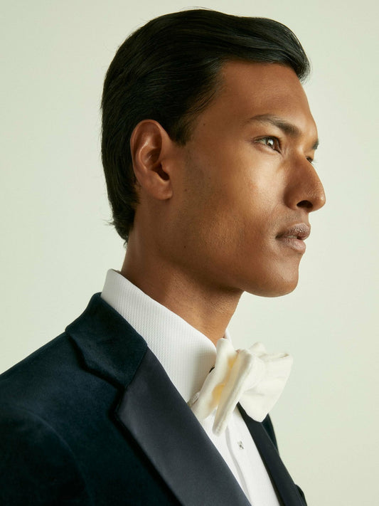 Velvet Bow Tie Ivory | Men