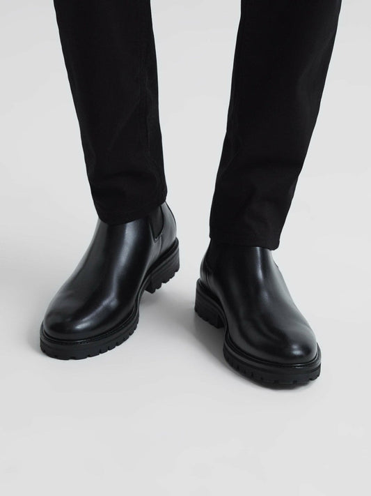 Leather Chelsea Boots Black | Men