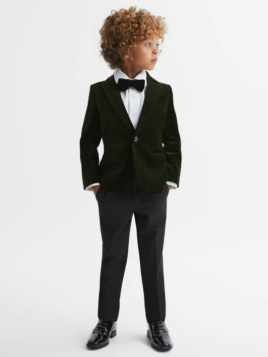 9-14 yrs Slim Fit Velvet Single Breasted Blazer Emerald | Children & Baby