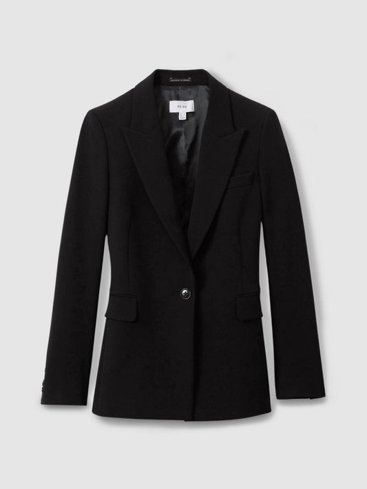 Tailored Single Breasted Suit Blazer Black | Women