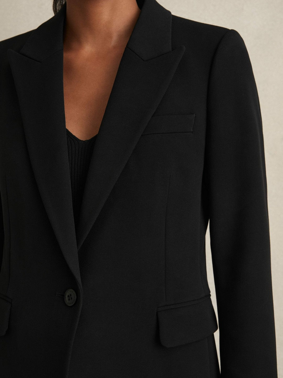 Tailored Single Breasted Suit Blazer Black | Women