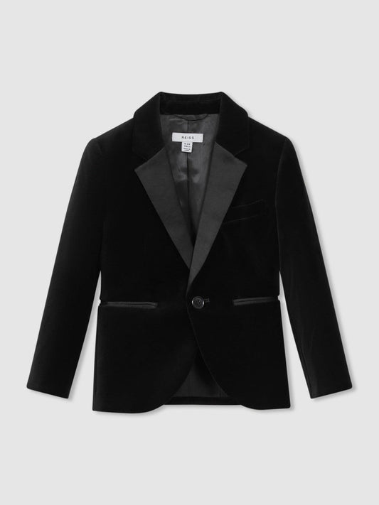 13-14 yrs Single Breasted Velvet Blazer Black | Children & Baby