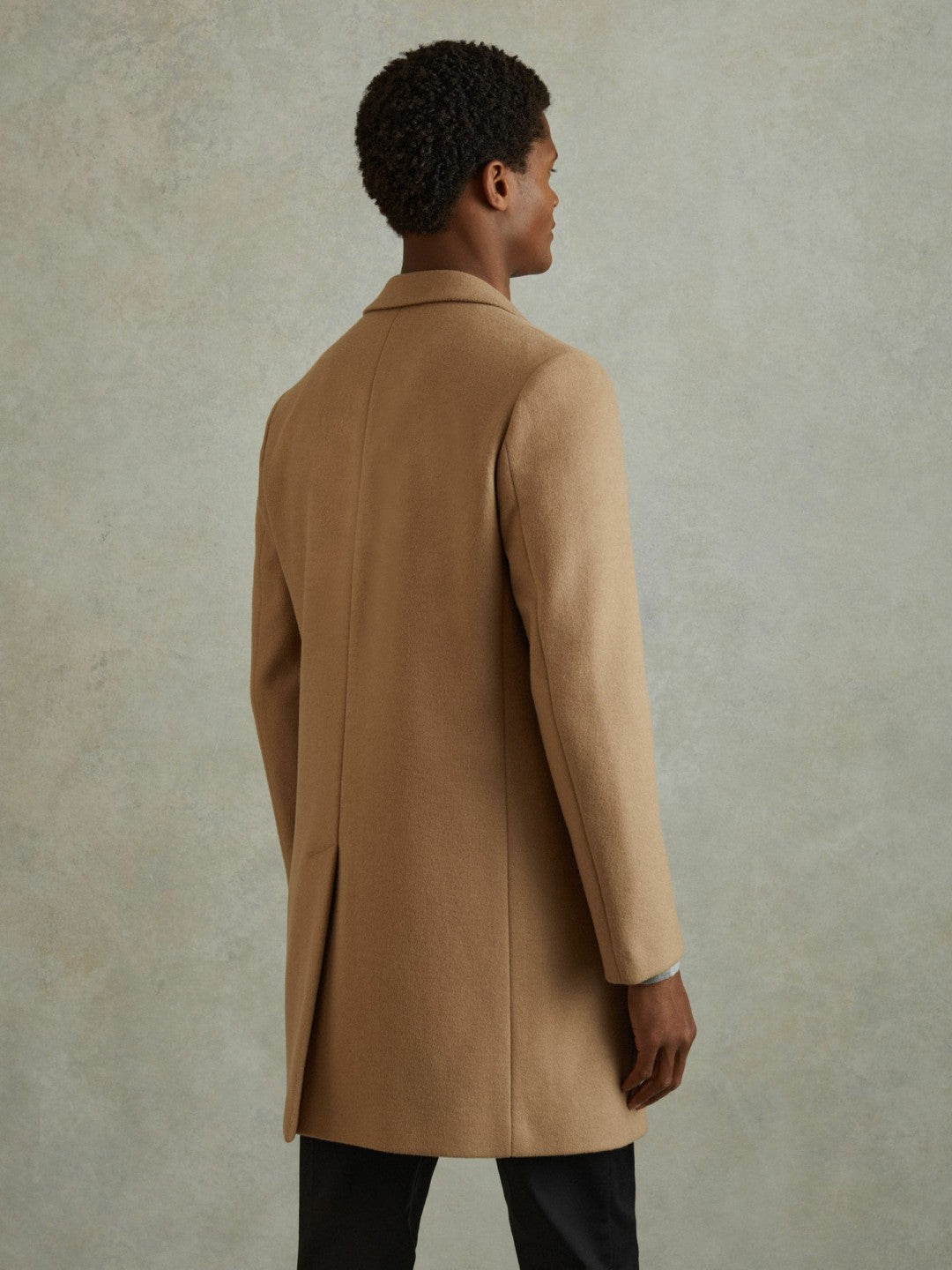 Wool Blend Single Breasted Epsom Overcoat Camel | Men