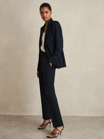 Tailored Single Breasted Suit Blazer Navy | Women