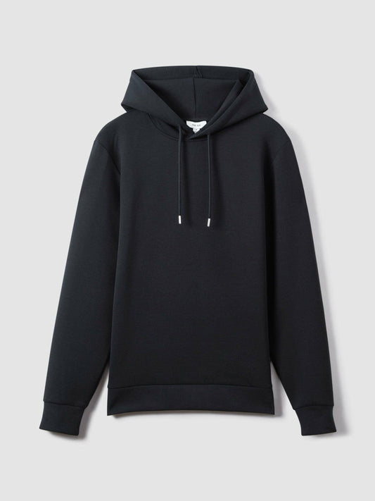 Interlock Jersey Drawstring Hoodie Navy Blue | Men