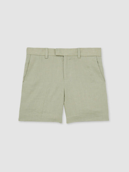 13-14 yrs Slim Fit Linen Adjustable Trousers Apple | Children & Baby