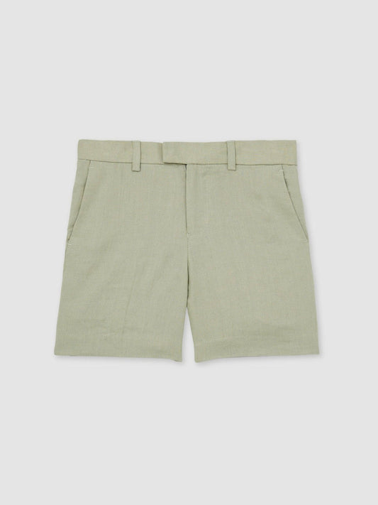 13-14 yrs Slim Fit Linen Adjustable Trousers Apple | Children & Baby