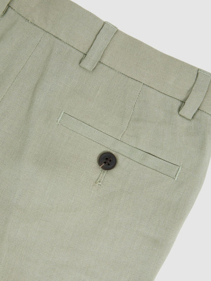 13-14 yrs Slim Fit Linen Adjustable Trousers Apple | Children & Baby