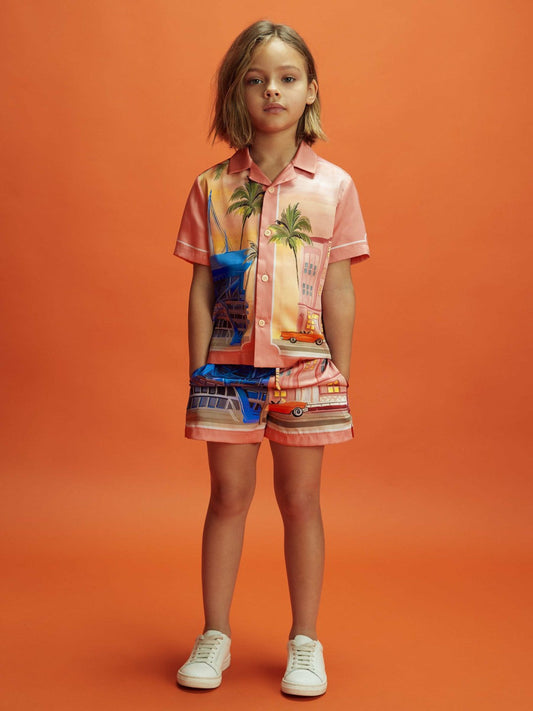 Senior McLaren F1 Miami Drawstring Shorts Pink Multi | Children & Baby