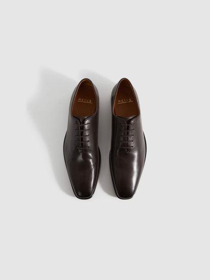 Leather Lace-Up Shoes Dark Brown | Men