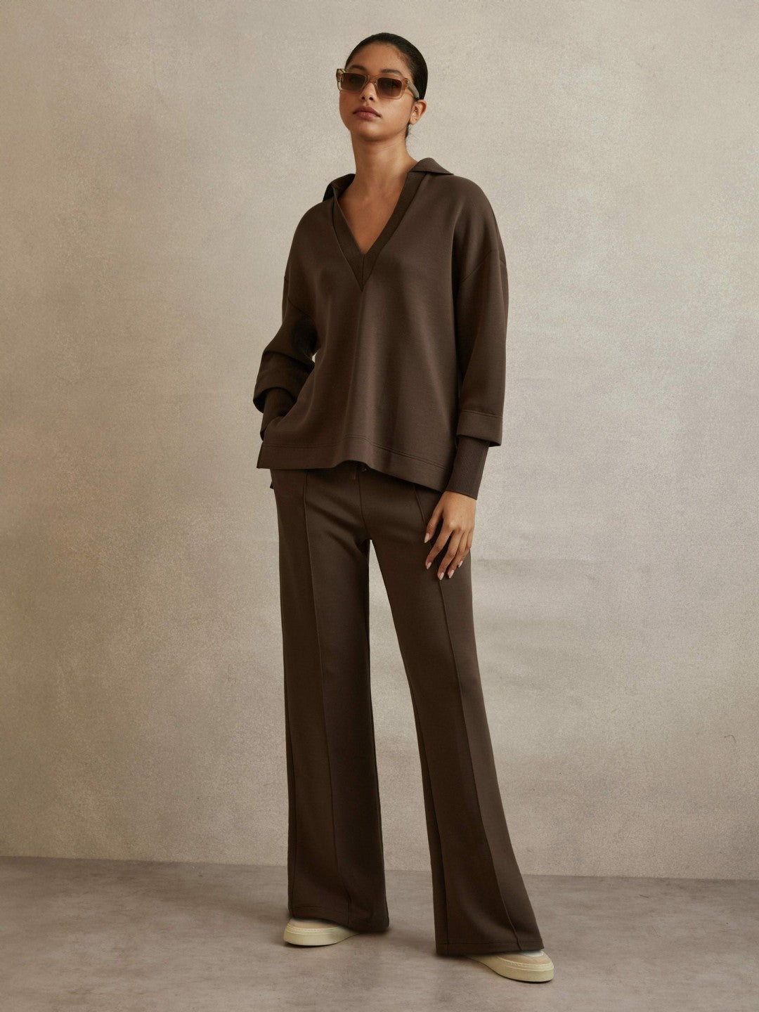 Interlock Wide-Leg Joggers Chocolate | Women