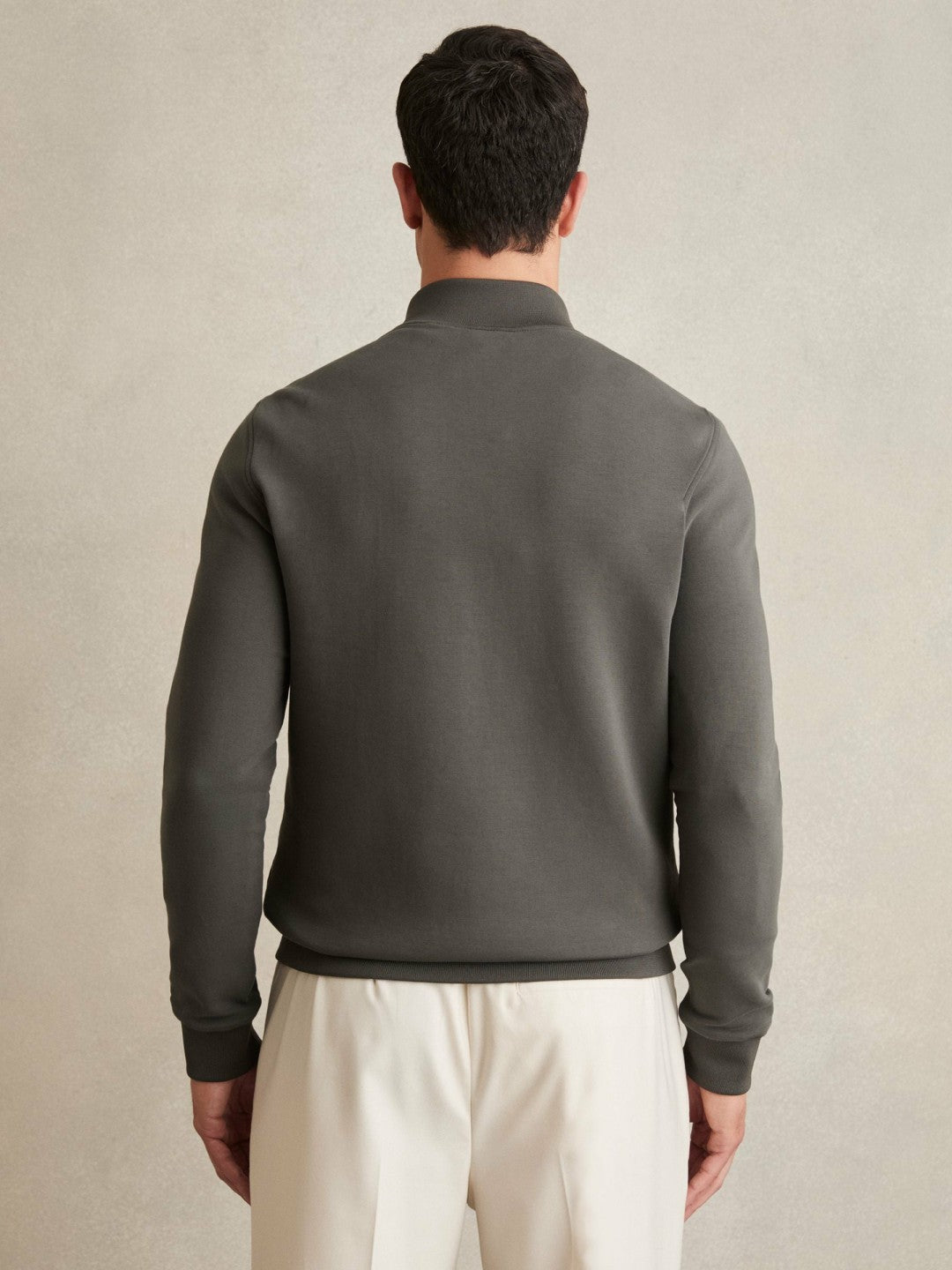 Hybrid Quilt and Knit Zip-Through Jacket Sage | Men