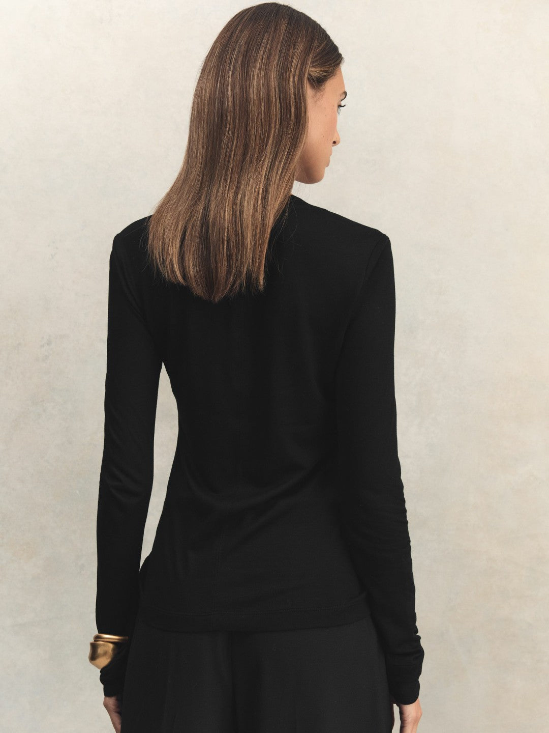 Jersey V-Neck Top Black | Women