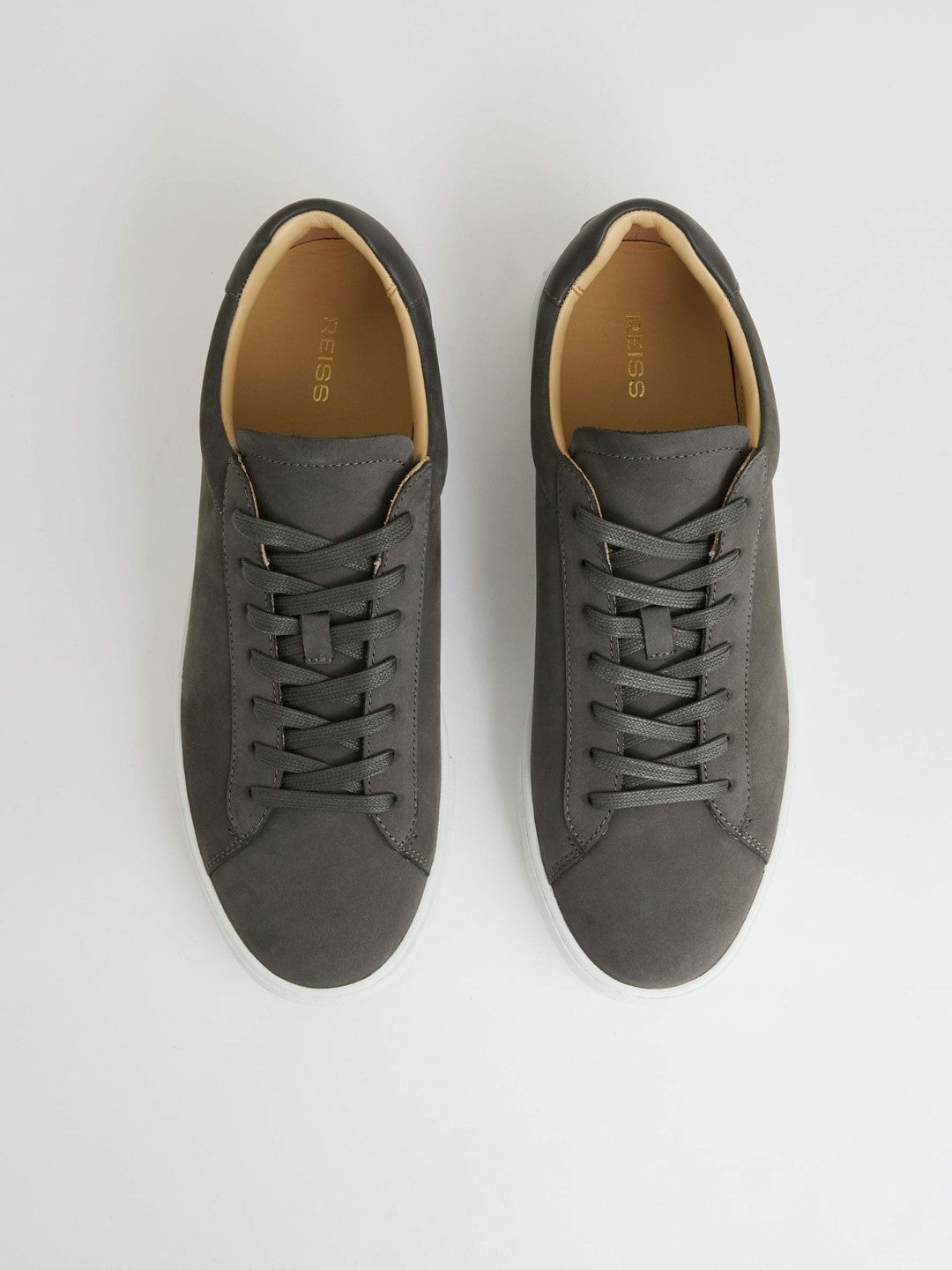 Nubuck Leather Low-Top Trainers Grey | Men