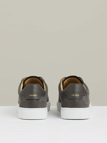 Nubuck Leather Low-Top Trainers Grey | Men