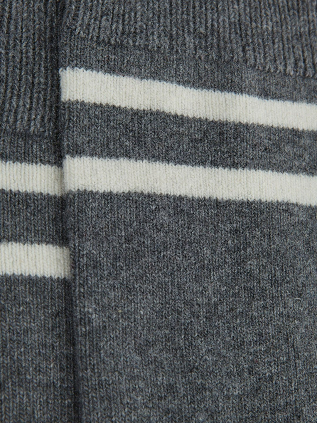 Wool Blend Striped Crew Socks Grey Melange | Men