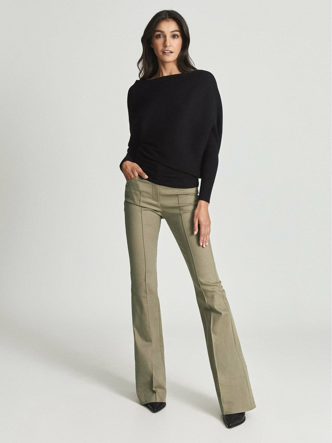 Asymmetric Knitted Top Black | Women