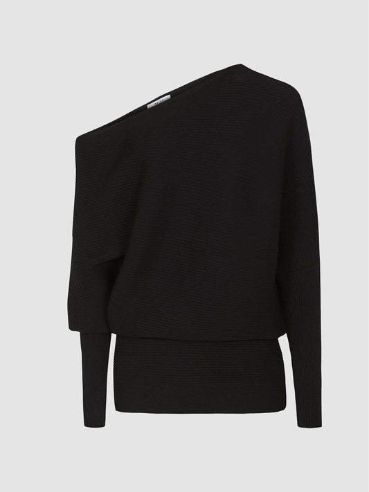Asymmetric Knitted Top Black | Women