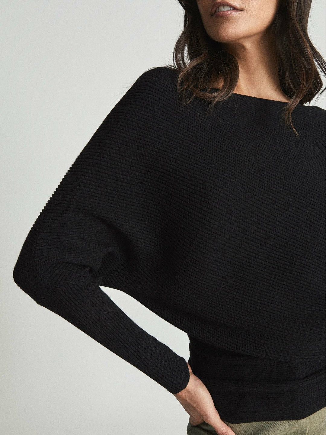 Asymmetric Knitted Top Black | Women