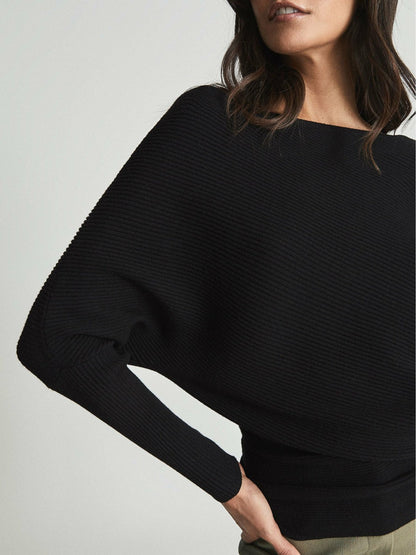 Asymmetric Knitted Top Black | Women