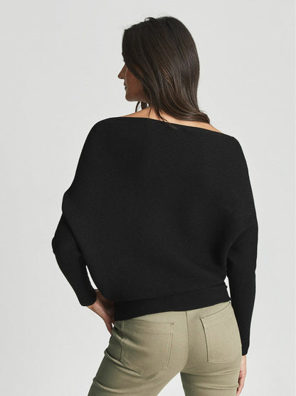Asymmetric Knitted Top Black | Women