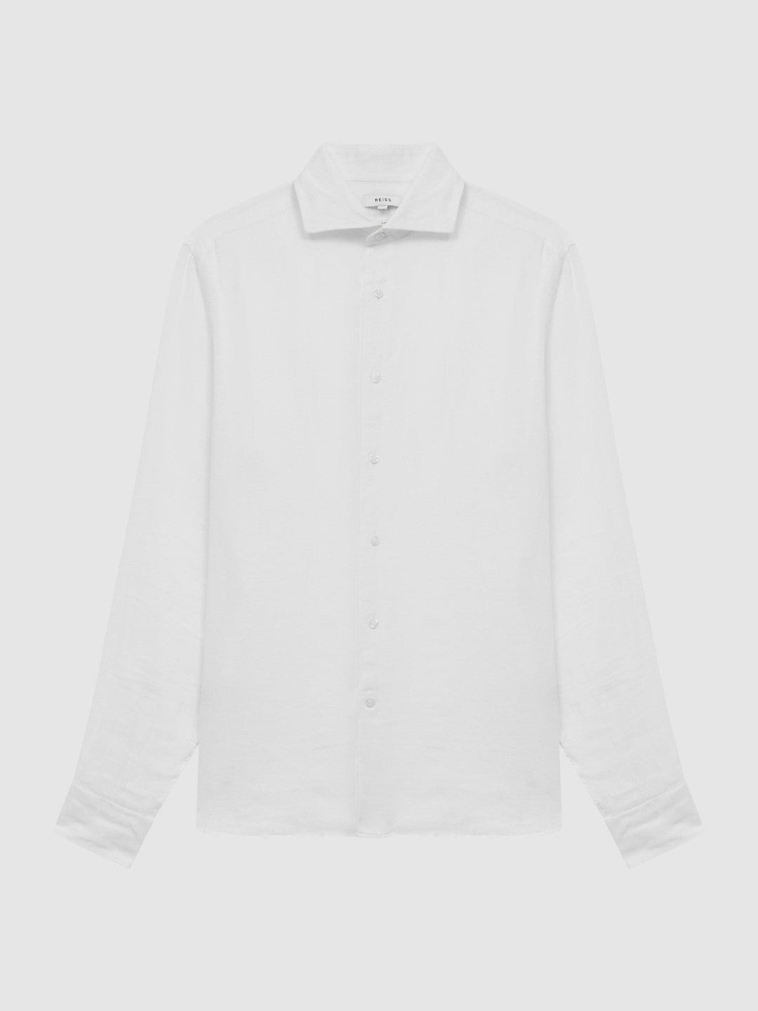Linen Button-Through Shirt White | Men