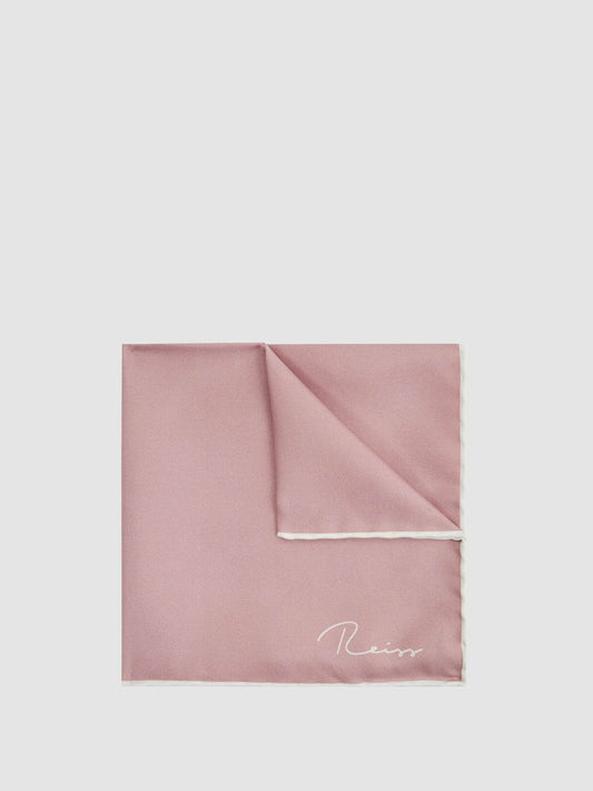 Plain Silk Pocket Square Pink | Men