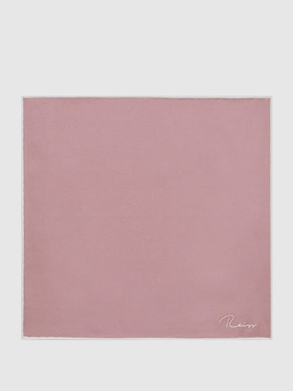 Plain Silk Pocket Square Pink | Men