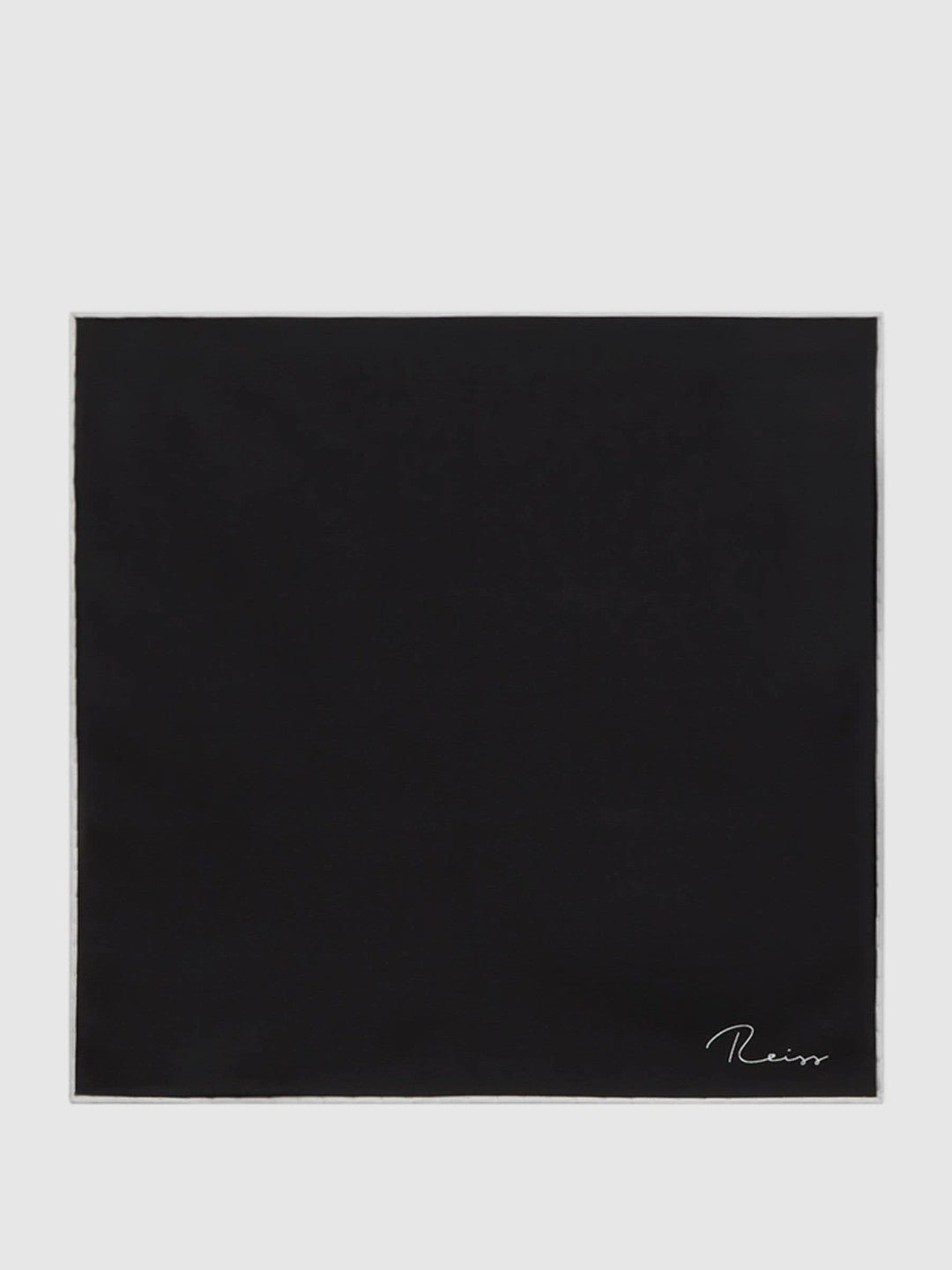 Plain Silk Pocket Square Black | Men