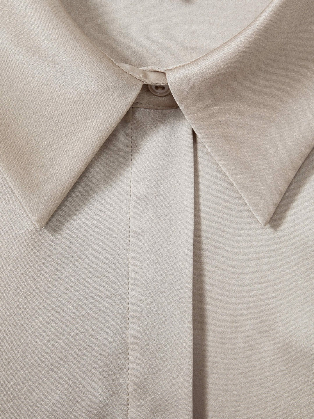 Silk Double-Cuff Button-Through Shirt Champagne | Women