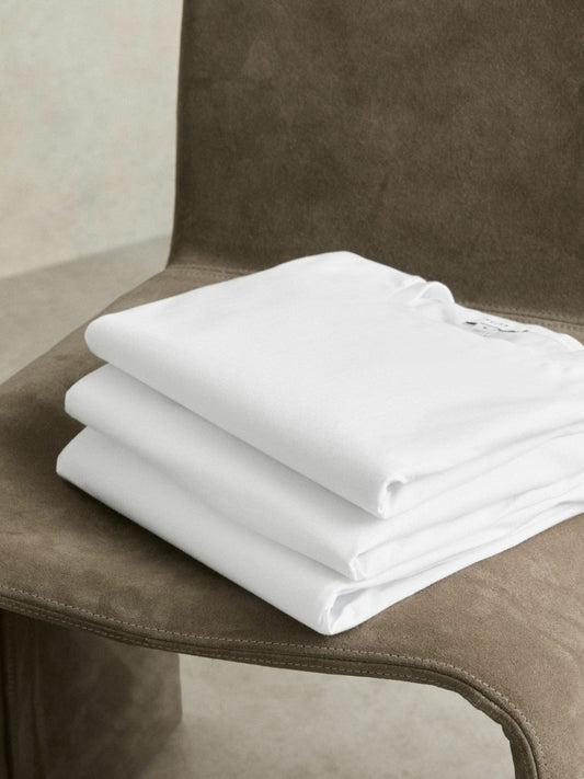 Cotton-Jersey Crew-Neck T-shirts 3 Pack White | Men