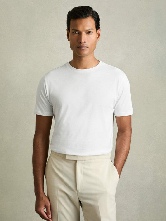 Cotton-Jersey Crew-Neck T-shirts 3 Pack White | Men