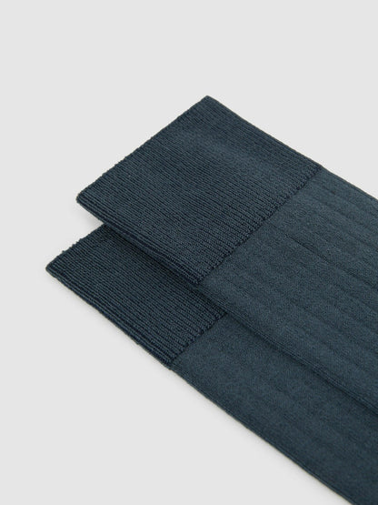 Ribbed Socks Airforce Blue | Men
