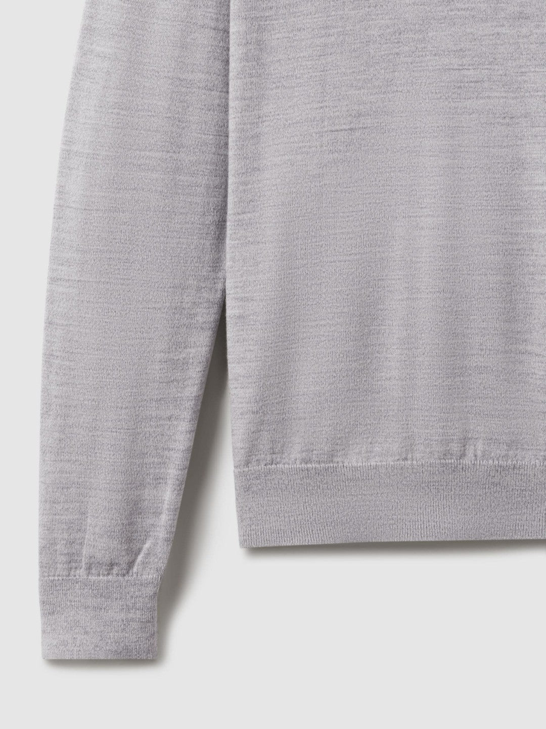 Merino Wool Crew Neck Jumper Soft Grey Mouline | Men