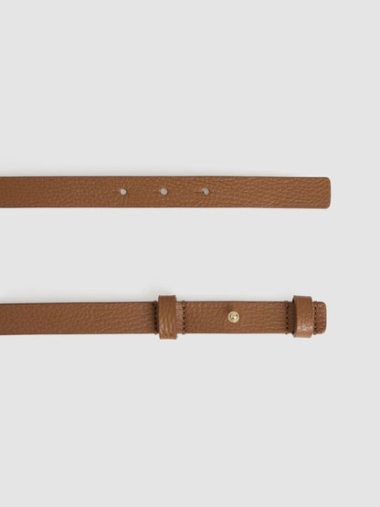 Leather Square Hinge Belt Tan | Women