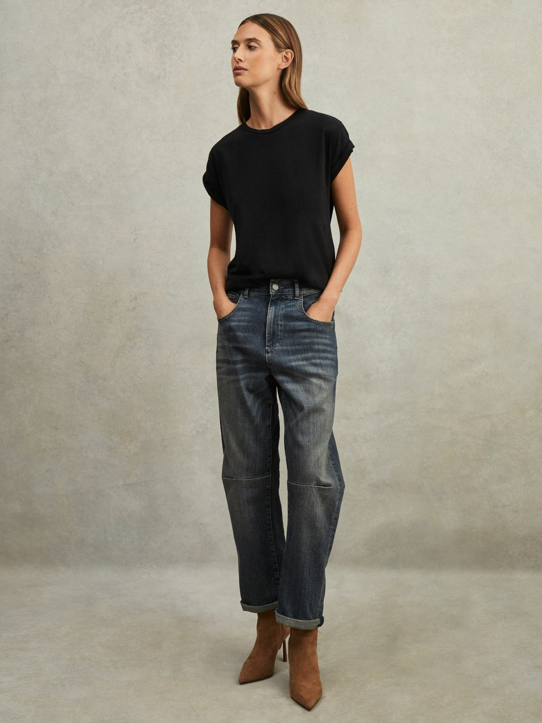Cotton-Jersey Crew Neck T-Shirt Black | Women