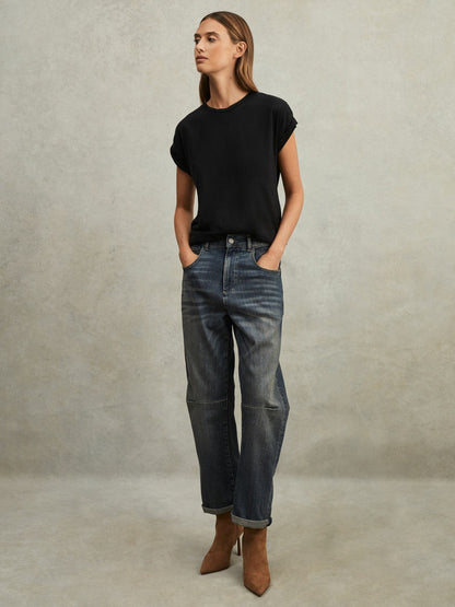 Cotton-Jersey Crew Neck T-Shirt Black | Women