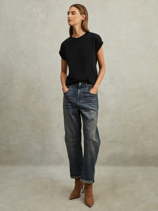 Cotton-Jersey Crew Neck T-Shirt Black | Women