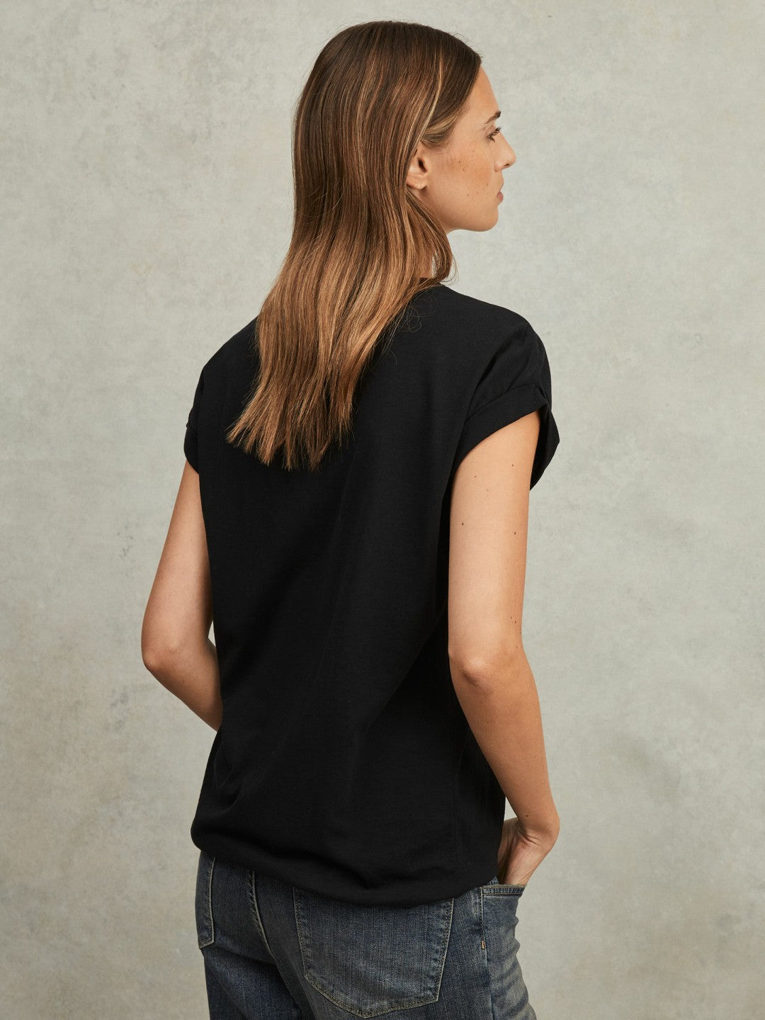 Cotton-Jersey Crew Neck T-Shirt Black | Women