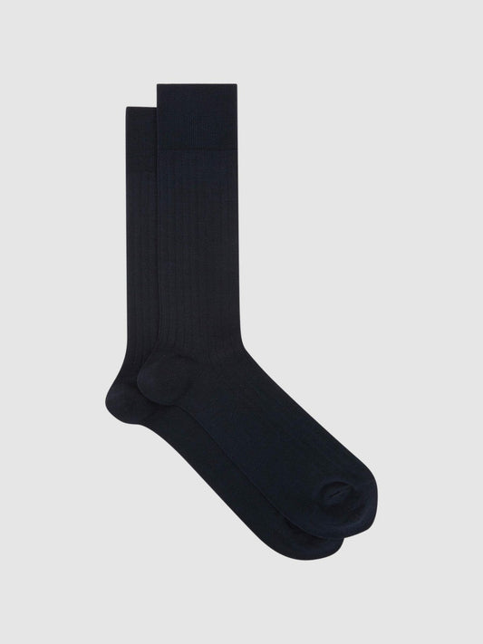 Ribbed Socks Navy | Men