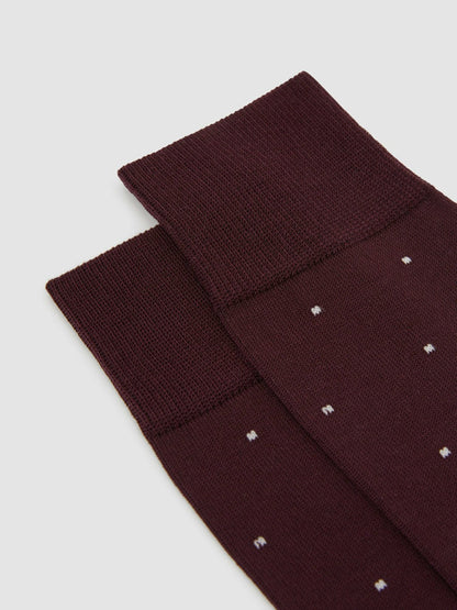 Polka Dot Socks Bordeaux | Men
